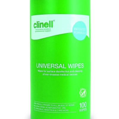 Clinell Wipes CWTUB100 Universal Sanitising Anti-Bacterial x 100